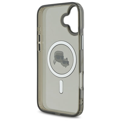 Karl Lagerfeld IML Metal Karl&Choupette Head MagSafe Case for iPhone 16 - Black