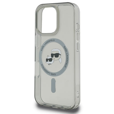 Karl Lagerfeld IML Metal Karl&Choupette Head MagSafe Case for iPhone 16 Pro Max - Black