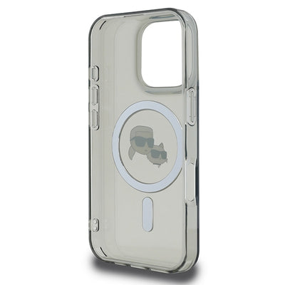 Karl Lagerfeld IML Metal Karl&Choupette Head MagSafe Case for iPhone 16 Pro Max - Black