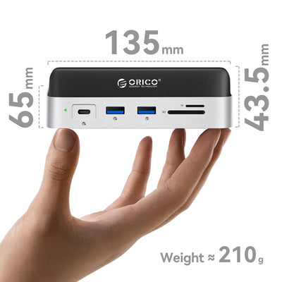Orico MiniDock 10-in-1 Docking Station with SSD Hard Drive Bay - Silver