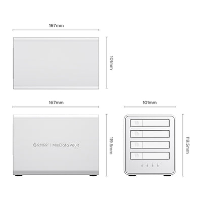 Orico 8848U4 DAS Series 4-Bay M.2 NVMe SSD Disk Array - White