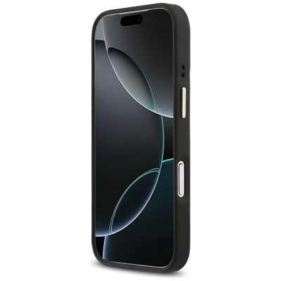 Guess 4G PU Triangle Logo & Stand Camera Magsafe Case for iPhone 17 Pro - Black