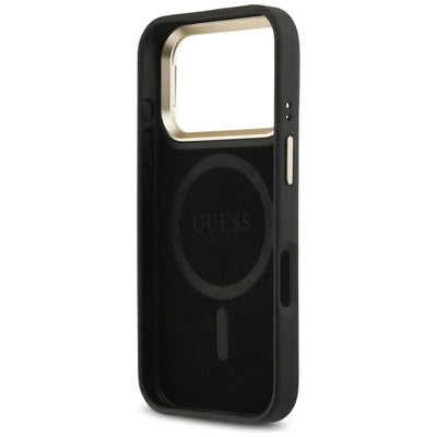 Guess 4G PU Triangle Logo & Stand Camera Magsafe Case for iPhone 17 Pro - Black