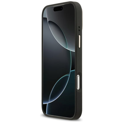 Guess 4G PU Triangle Logo & Stand Camera Magsafe Case for iPhone 17 Pro Max - Black