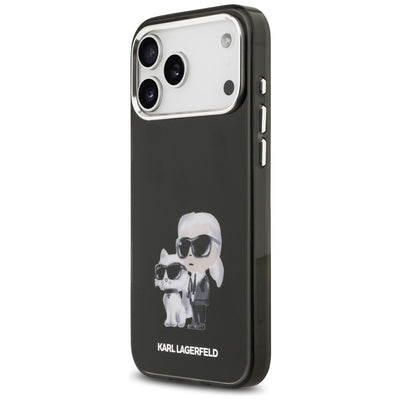 Karl Lagerfeld IML Aquarelle Karl & Choupette & Logo MagSafe Case for iPhone 17 Pro - Black