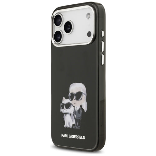 Karl Lagerfeld IML Aquarelle Karl & Choupette & Logo MagSafe Case for iPhone 17 Pro - Black