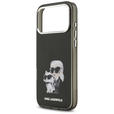 Karl Lagerfeld IML Aquarelle Karl & Choupette & Logo MagSafe Case for iPhone 17 Pro - Black