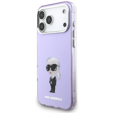 Karl Lagerfeld IML Aquarelle Karl & Choupette & Logo MagSafe Case for iPhone 17 Pro Max - Purple