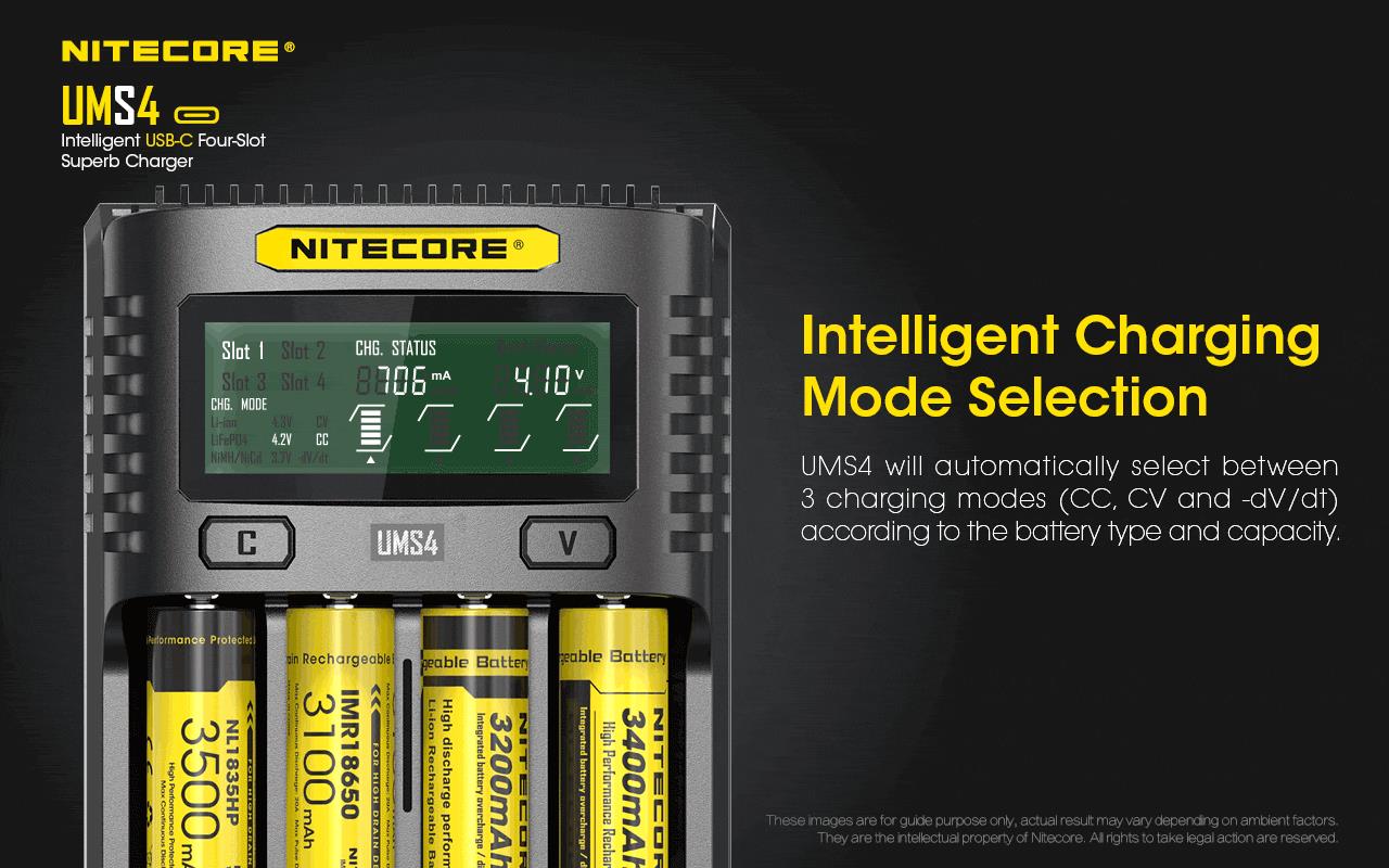 BATTERY CHARGER 4-SLOT/UMS4 NITECORE