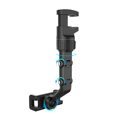 Adjustable car rearview mirror holder for smartphone black — Hurtel