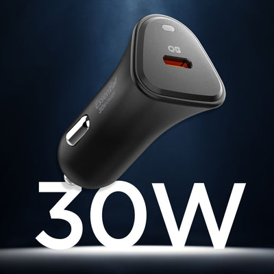 Spigen Essential EV301 30W Car Charger - Black