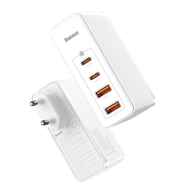 Travel Charger Baseus GaN2 Pro Quick 2x USB + 2x USB-C, 100W, EU (white) - Product Image 2