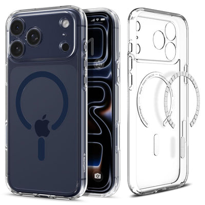 Spigen Ultra Hybrid MagSafe Case for iPhone 17 Pro - Clear Navy Blue