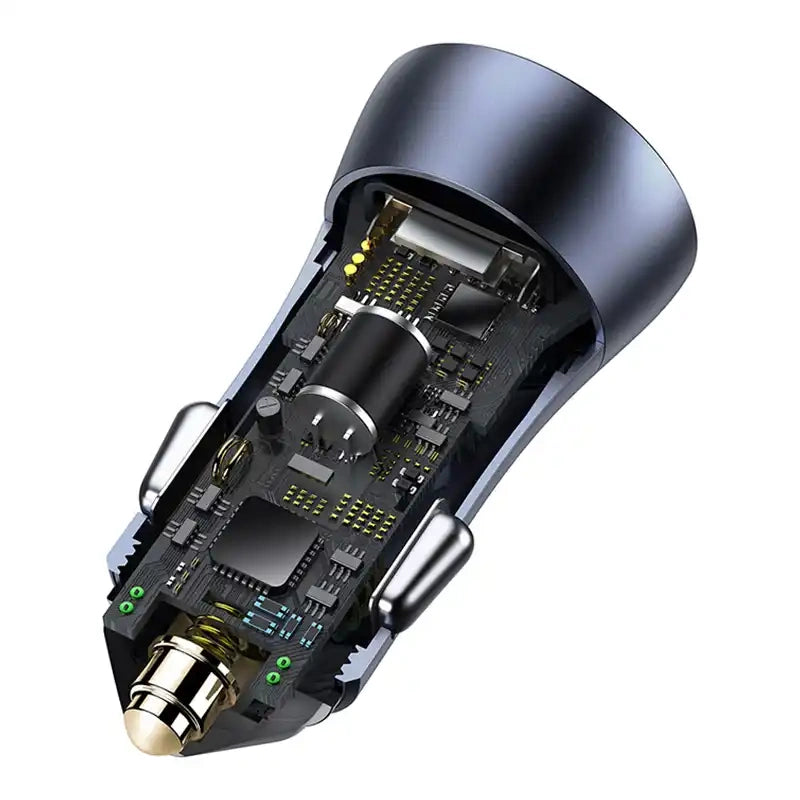 Ładowarka samochodowa Baseus Golden Contactor Pro, USB + USB-C, QC4.0+, PD, SCP, 40W (szara) + kabel USB do USB-C 1m (czarny) - Product Image 6