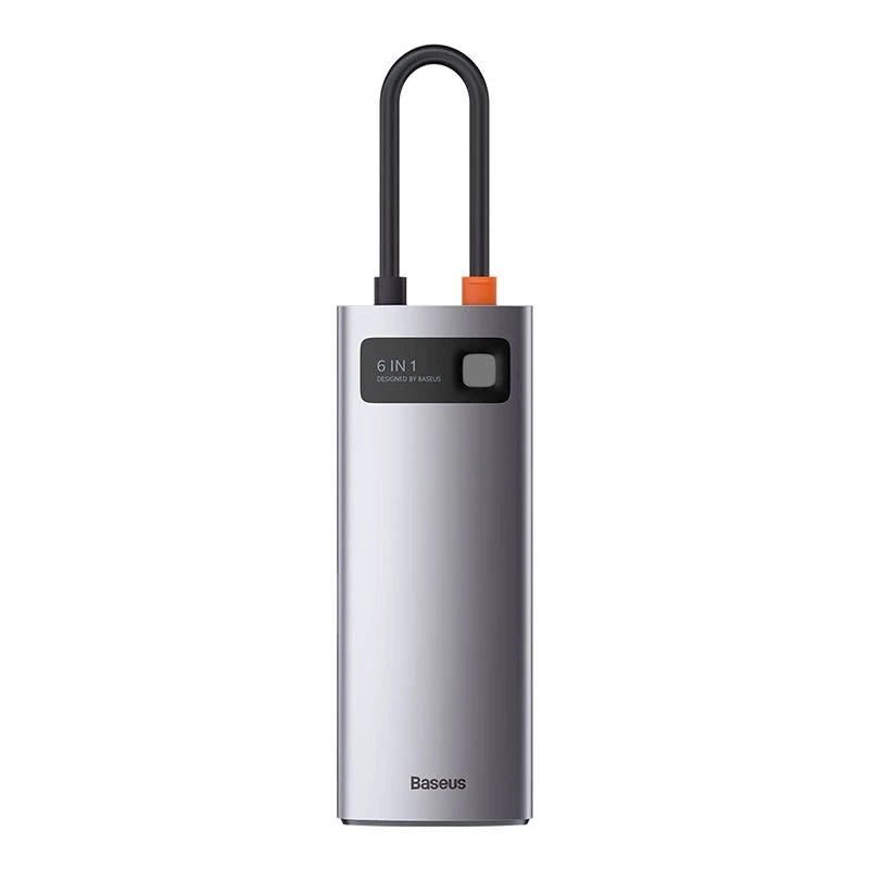 Hub 6in1 Baseus Metal Gleam Series, USB-C to 3x USB 3.0 + HDMI + USB-C PD + Ethernet RJ45 - Product Image 2