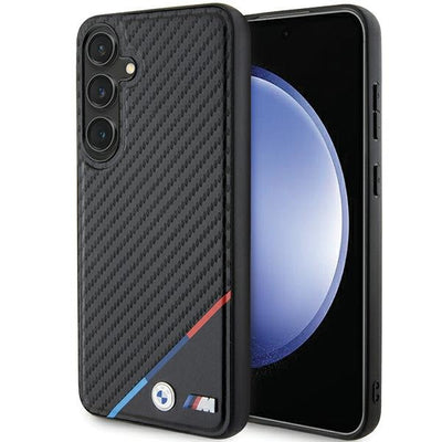 BMW Carbon Tricolor Line MagSafe Case for Samsung Galaxy S24+ - Black