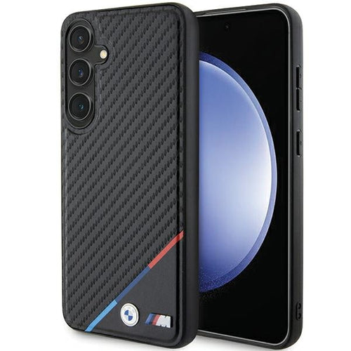 BMW Carbon Tricolor Line MagSafe Case for Samsung Galaxy S24+ - Black
