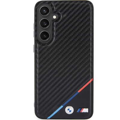 BMW Carbon Tricolor Line MagSafe Case for Samsung Galaxy S24+ - Black