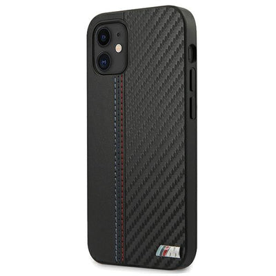 Etui BMW M Collection PU Carbon Stripe na iPhone 12 mini - czarne