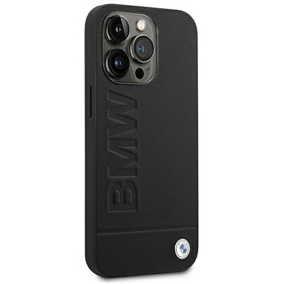 BMW Leather Stamp Case for iPhone 14 Pro - Black