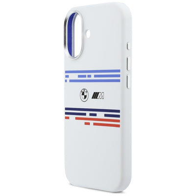 BMW M Silicon Horizontal Line MagSafe Case for iPhone 17 - White