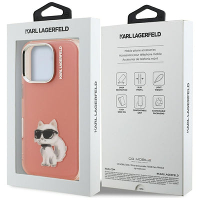 Karl Lagerfeld IML Aquarelle Choupette & Logo Case for iPhone 16 Pro Max - Pink