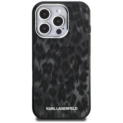 Karl Lagerfeld IML Leopard Pattern MagSafe Case for iPhone 16 Pro Max - Black