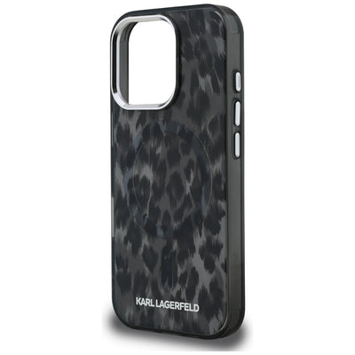 Karl Lagerfeld IML Leopard Pattern MagSafe Case for iPhone 16 Pro Max - Black