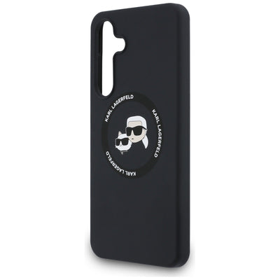 Karl Lagerfeld Silicone Karl & Choupette Heads MagSafe Case for Samsung Galaxy S25 FE - Black