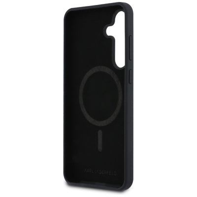 Karl Lagerfeld Silicone Karl & Choupette Heads MagSafe Case for Samsung Galaxy S25 FE - Black