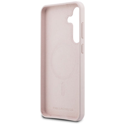 Karl Lagerfeld Silicone Karl & Choupette Heads MagSafe Case for Samsung Galaxy S25 FE - Pink