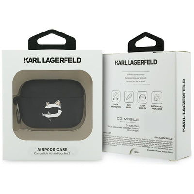 Karl Lagerfeld Silicone Choupette Head 3D Case for AirPods Pro 3 - Black
