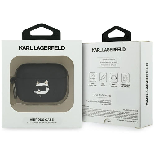 Karl Lagerfeld Silicone Choupette Head 3D Case for AirPods Pro 3 - Black