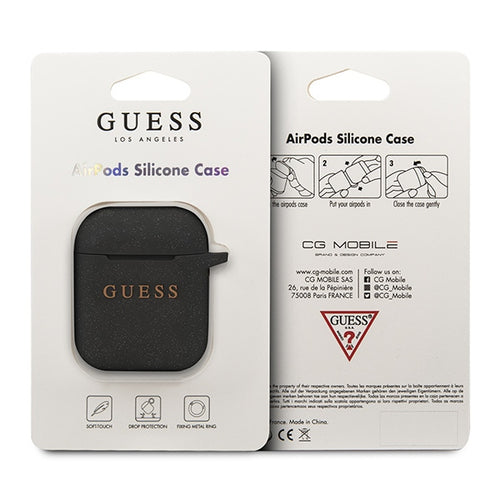 Guess Silicone Cover for AirPods 1/2 - Black