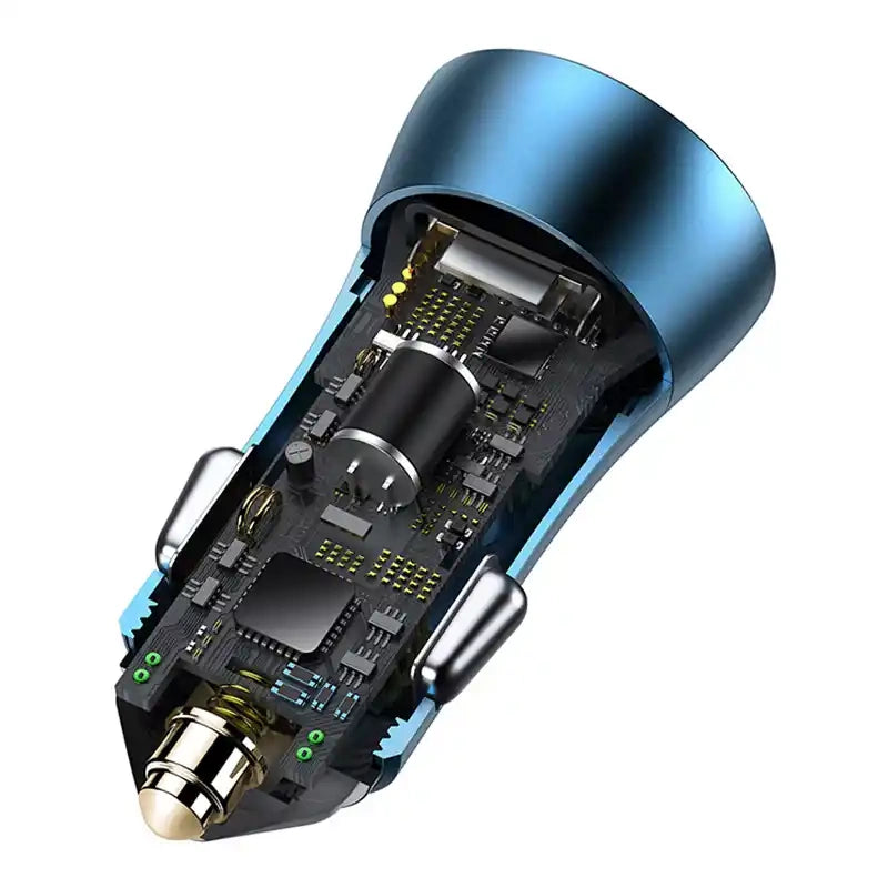 Baseus Golden Contactor Pro car charger, USB + USB-C, QC4.0+, PD, SCP, 40W (blue) + USB-C - Lightning cable 1m (blue) - Product Image 7