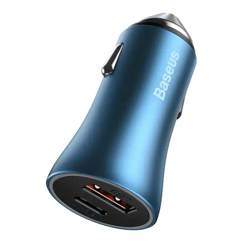 Baseus Golden Contactor Pro car charger, USB + USB-C, QC4.0+, PD, SCP, 40W (blue) + USB-C - Lightning cable 1m (blue) - Product Image 6