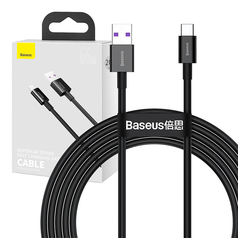 Baseus Superior Series Cable USB to USB-C, 66W, 2m (black) - Product Image 1