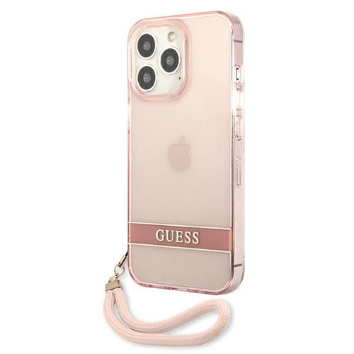Guess Translucent Stap Case for iPhone 13 Pro Max - Pink