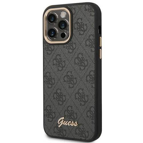 Guess 4G Vintage Gold Logo case for iPhone 14 Pro - black