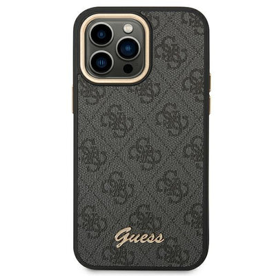Guess 4G Vintage Gold Logo case for iPhone 14 Pro - black