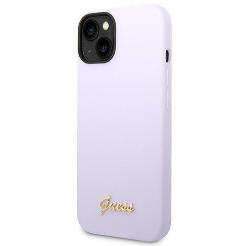 Guess Silicone Vintage Gold Logo Case for iPhone 14 / 15 Plus - Purple
