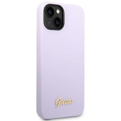 Guess Silicone Vintage Gold Logo Case for iPhone 14 / 15 Plus - Purple