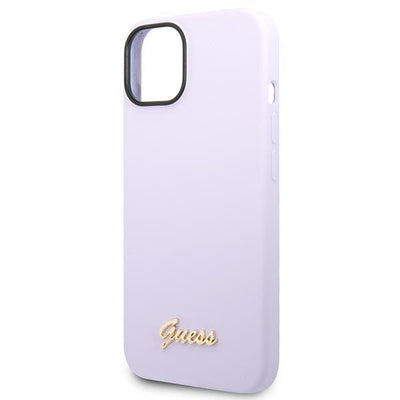 Guess Silicone Vintage Gold Logo Case for iPhone 14 / 15 Plus - Purple