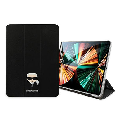 Karl Lagerfeld Saffiano Karl Head Book Cover for iPad Pro 11" - Black