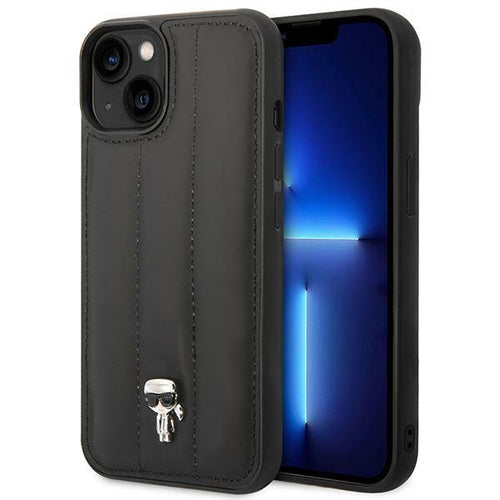 Karl Lagerfeld Puffy Ikonik Pin Case for iPhone 14 / 15 / 13 - Black