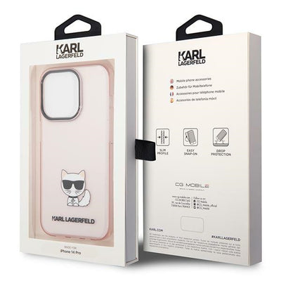 Karl Lagerfeld Choupette Body Case for iPhone 14 Pro Max - Pink