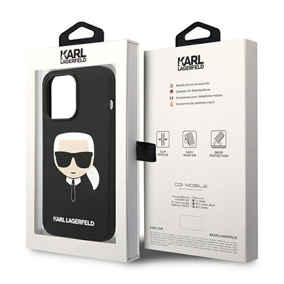 Karl Lagerfeld Silicone Karl`s Head Case for iPhone 14 Pro Max - Black
