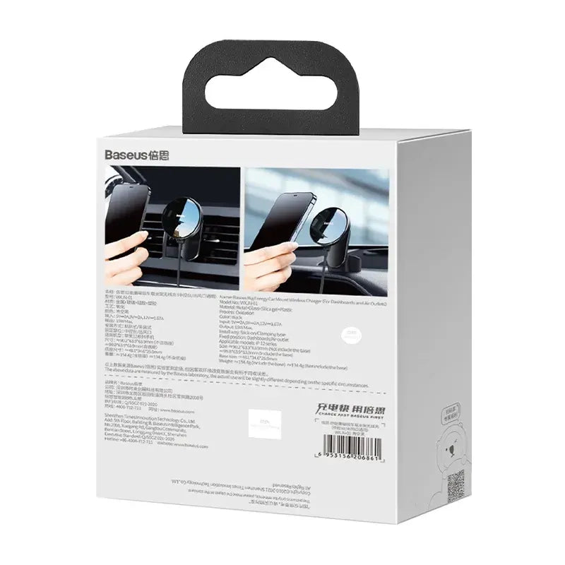 Baseus Big Energy car mount with wireless charger 15W for Iphone 12 / Iphone 13 (Black) - Product Image 8