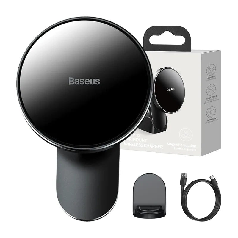 Baseus Big Energy car mount with wireless charger 15W for Iphone 12 / Iphone 13 (Black) - Product Image 9