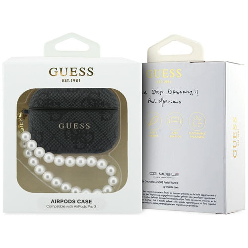 Guess 4G Pearl Strap Case for AirPods Pro 3 - Black